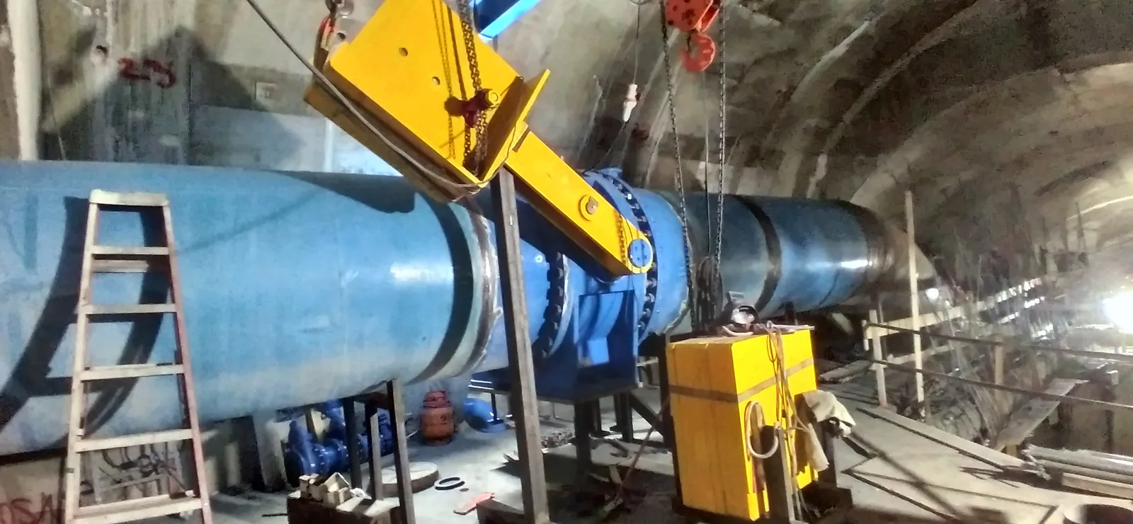 Válvula instalada en túnel de central